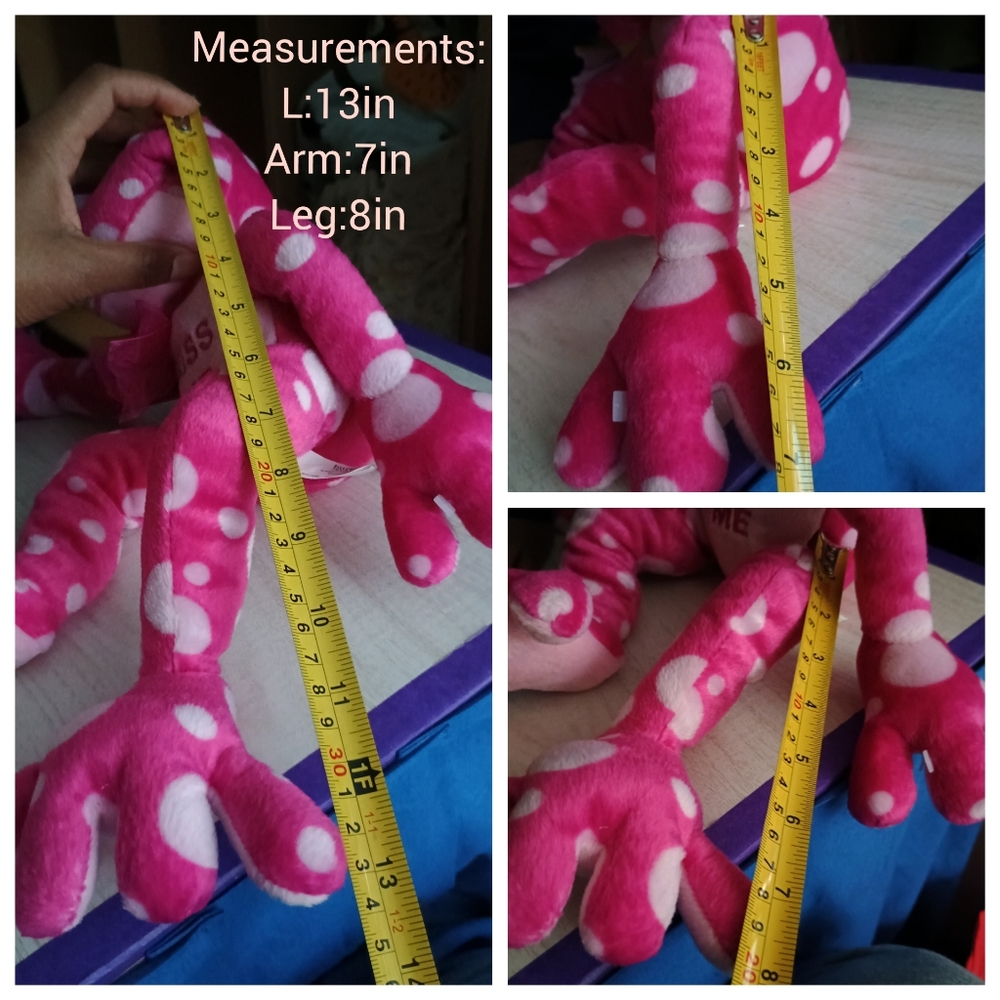 Burton Burton Kiss Me long legs & Arms polka dot Sitting pink plush frog ๐ธ 13in - Picture 14 of 16